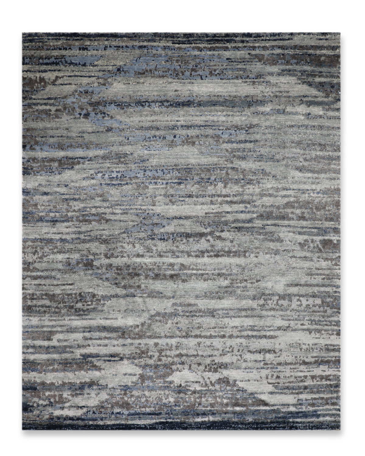 Horizon hand-knotted viscose carpet in light blue, 8 x 10 ft