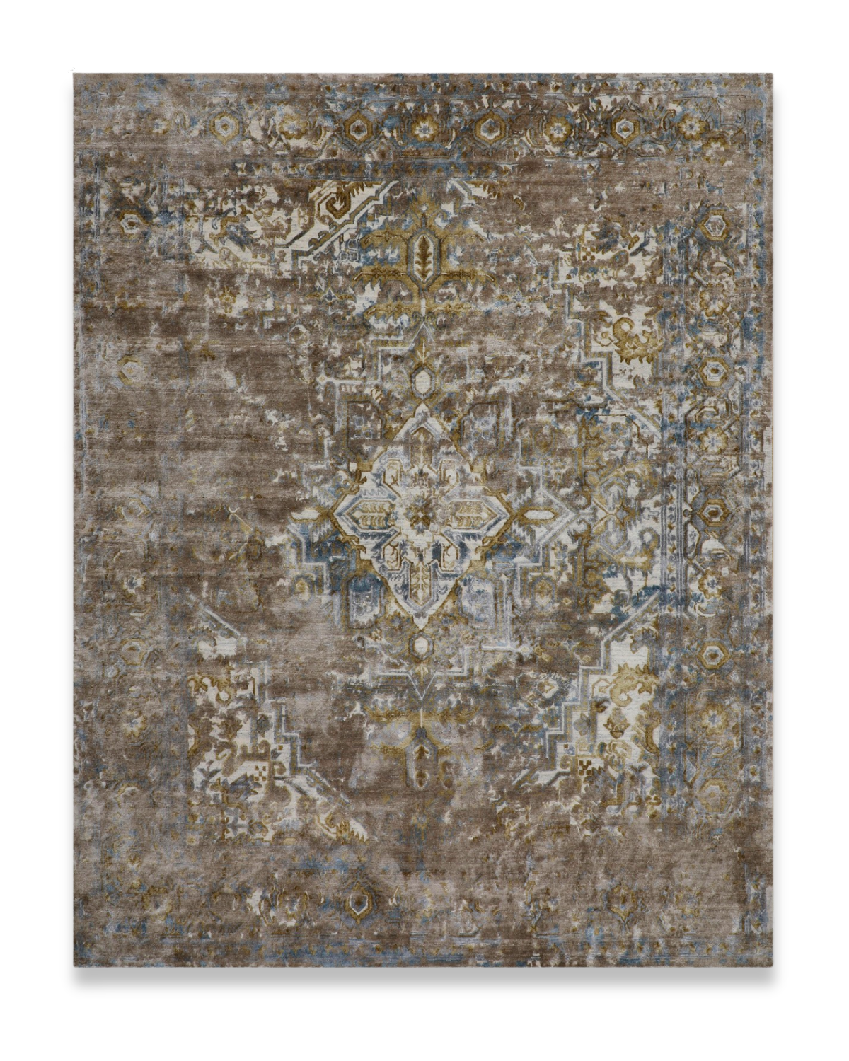 Verdure hand-knotted wool and nylon carpet in camel, 8 x 10 ft