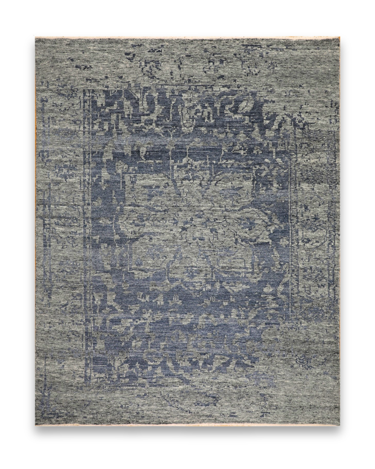 Umbra hand-knotted wool and viscose carpet in graphite, 8 x 10 ft
