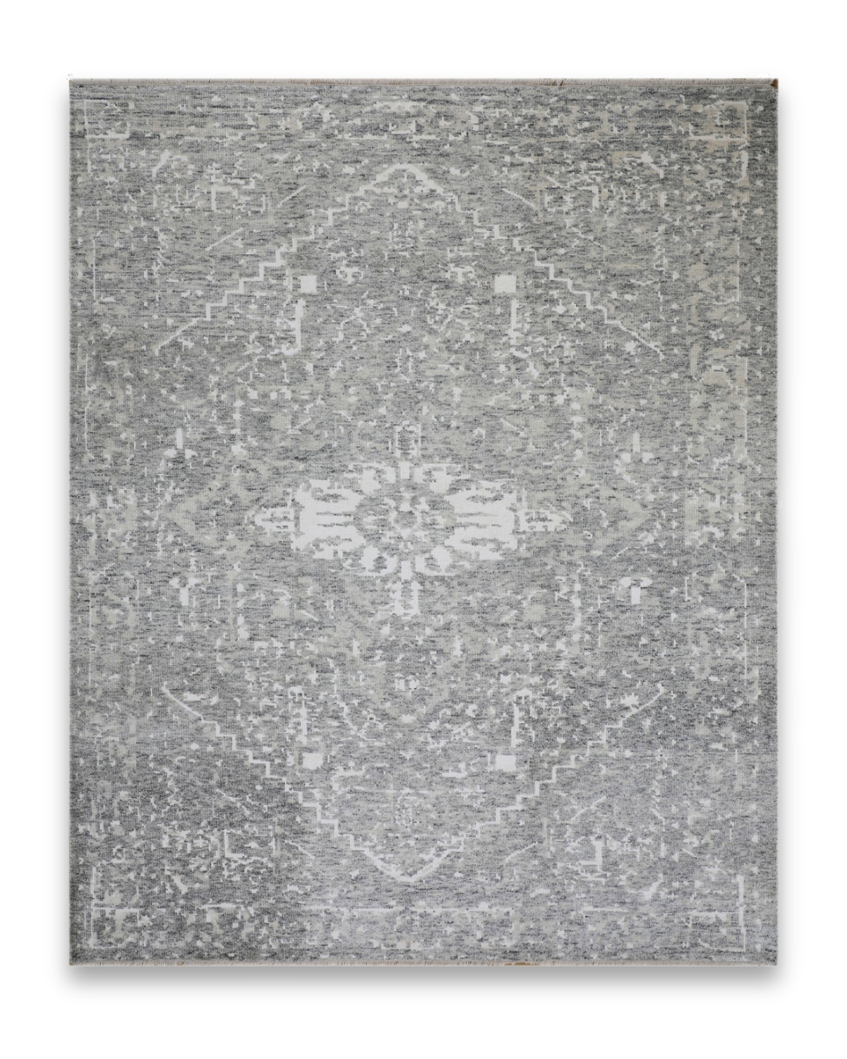 Lodestar hand-knotted wool, viscose and linen carpet in natural tones, 8 x 10 ft